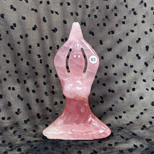 Load image into Gallery viewer, Rose Quartz Yoga Carving Goddess Woman Body Handmade Stone Sculpture Crafts Home Decor