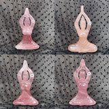 Rose Quartz Yoga Carving Goddess Woman Body Handmade Stone Sculpture Crafts Home Decor