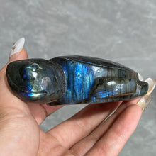 Load image into Gallery viewer, Blue Labradorite Sea Turtle Carving Handmade Polished Crystal Animal Statue Home Decoration