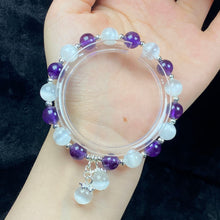 Load image into Gallery viewer, 8mm Amethyst Sselenite Bracelet Handmade Women Healing Gemstone Crystal Strand Bangles Jewelry