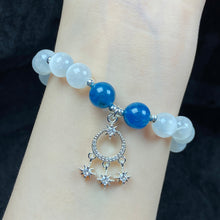 Load image into Gallery viewer, 8mm Selenite Blue Apatite Healing Crystal Bracelet With Pendant Girls Women Jewelry Accessories