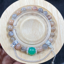 Load image into Gallery viewer, 8MM Peach Moonstone Design Bracelet Reiki Healing Energy Fashion Gemstone Women Jewelry