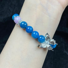 Load image into Gallery viewer, New Fashion Blue Apatite Bead 8MM Kunzite Bracelet Stainless Steel Butterfly Accessory Jewelry