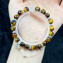 Load image into Gallery viewer, 8mm Yellow Tiger Eye Stone Bracelet Handmade Fine Bangles Healing Reiki Yoga Jewelry