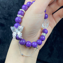 Load image into Gallery viewer, 10MM Lepidolite Bracelet Stainless Steel Accessories Purple Gemstone Crystal Jewelry