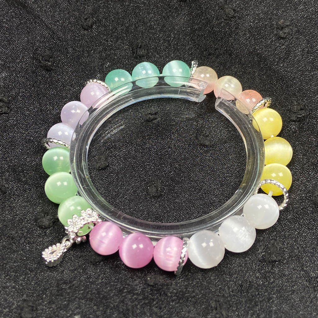 Color selenite Stone Crystal Bracelet Elastic Charm Jewelry Women Girls Bangle