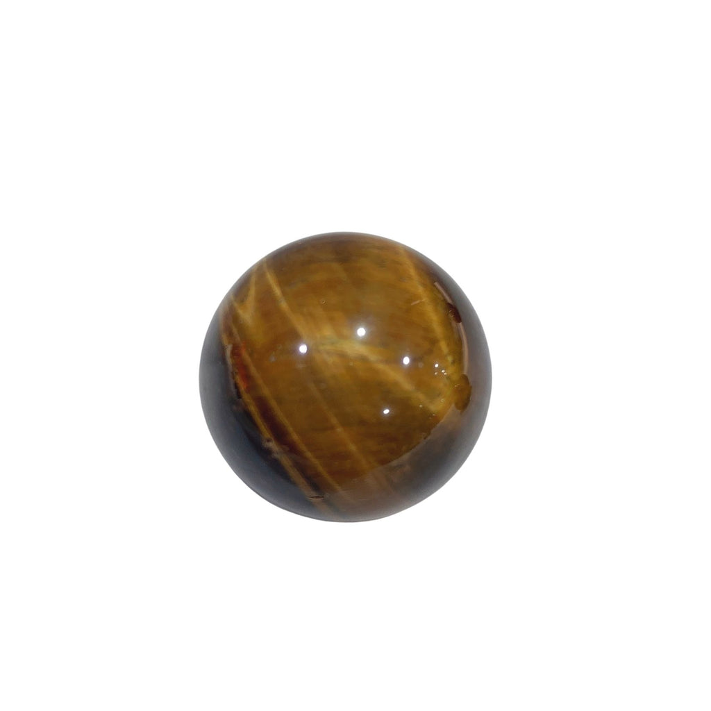 Yellow tiger stone sphere