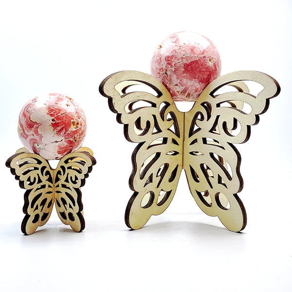 Beautiful Wood Butterfly Sphere Stand