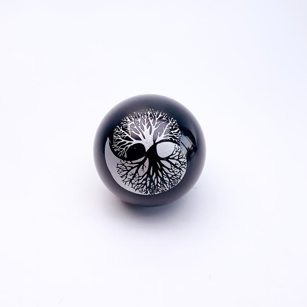 Beautiful Printed Obsidian Sphere
