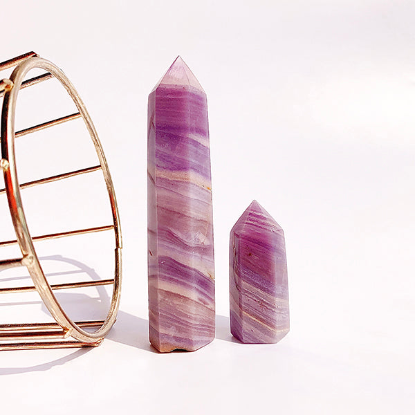 Natural Silk Fluorite Tower/Point