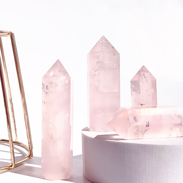 Natural Mozambique Rose Quartz Tower/Point