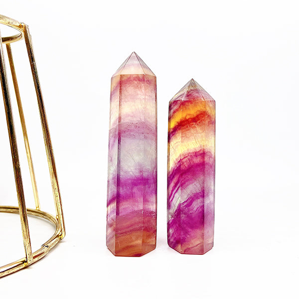 Beautiful Rainbow Fluorite Tower/Point