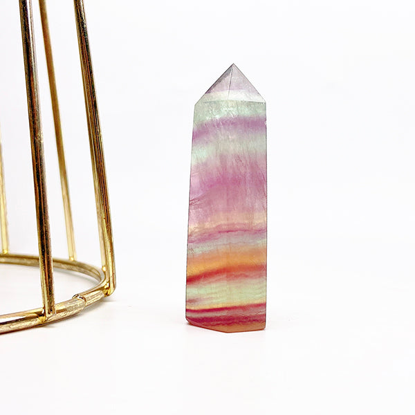 Beautiful Rainbow Fluorite Tower/Point