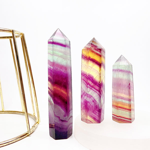 Beautiful Rainbow Fluorite Tower/Point