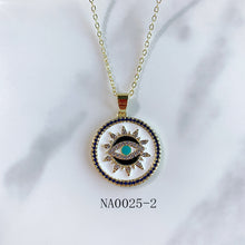 Load image into Gallery viewer, Stainless Steel Evil Eyes Pendant Enamel Necklace NA0025
