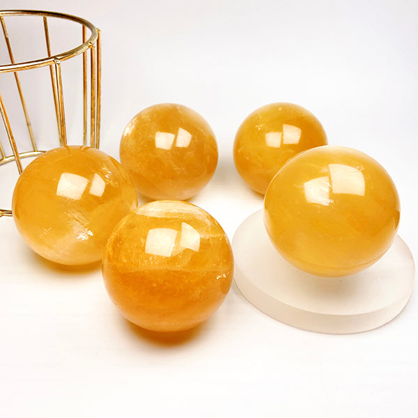 Natural Honey Calcite Sphere