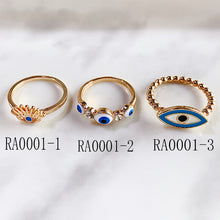 Load image into Gallery viewer, Stainless Steel Evil Eyes Blue Eye Ring RA0001