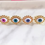 Stainless Steel Evil Eyes Can Adjust Ring RB0001