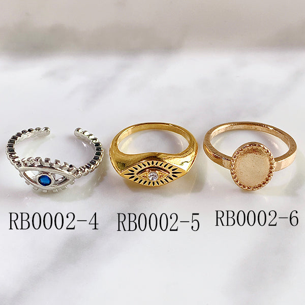 Stainless Steel Evil Eyes  Zircon Ring RB0002