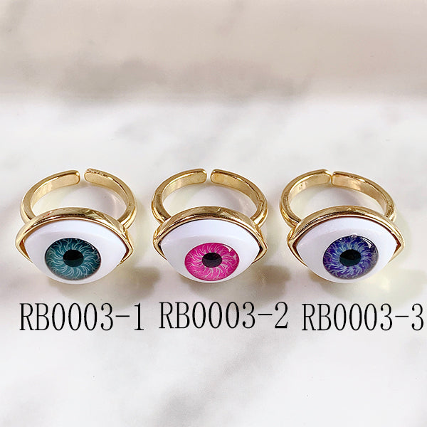 Stainless Steel Evil Eyes Can Adjust Ring RB0003