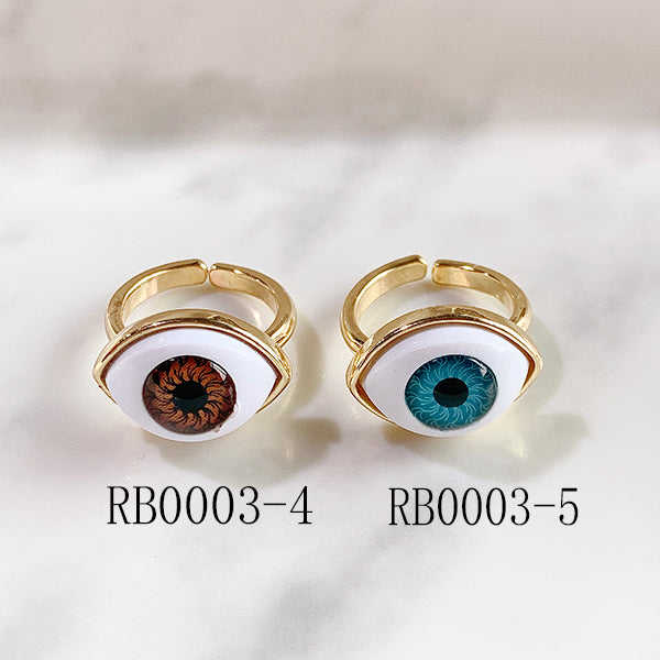 Stainless Steel Evil Eyes Can Adjust Ring RB0003