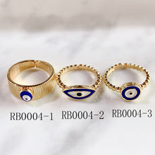 Load image into Gallery viewer, Stainless Steel Evil Eyes Can Adjust Ring RB0004
