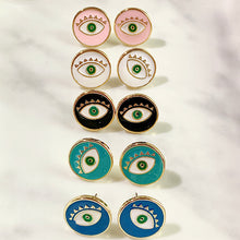 Load image into Gallery viewer, Alloy Evil Eyes Enamel Earring EB0001
