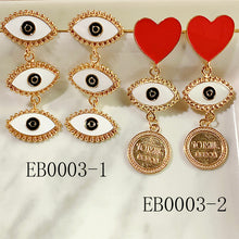 Load image into Gallery viewer, Alloy Evil Eyes Enamel Earring EB0003