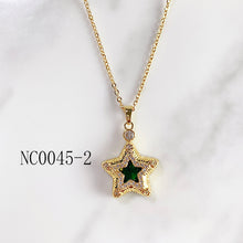 Load image into Gallery viewer, Stainless Steel Evil Eyes Cross Pentastar Pendant Zircon Necklace NC0045