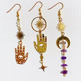 Alloy Evil Eyes Sun Star Amethyst Moon Earring EA0004