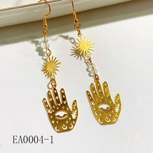 Load image into Gallery viewer, Alloy Evil Eyes Sun Star Amethyst Moon Earring EA0004