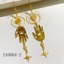 Load image into Gallery viewer, Alloy Evil Eyes Sun Star Amethyst Moon Earring EA0004