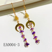 Load image into Gallery viewer, Alloy Evil Eyes Sun Star Amethyst Moon Earring EA0004