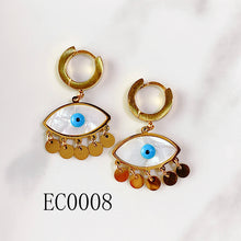 Load image into Gallery viewer, Stainless Steel Evil Eyes Shell Earring EC0008-10
