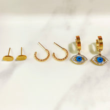 Load image into Gallery viewer, Alloy Evil Eyes Enamel Zircon Three Sets Of Earring EC0012