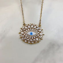 Load image into Gallery viewer, Stainless Steel Evil Eyes  Pendant Zircon Necklace NC0055