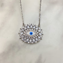 Load image into Gallery viewer, Stainless Steel Evil Eyes  Pendant Zircon Necklace NC0055