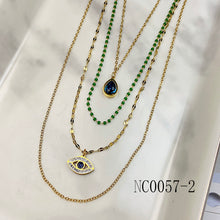 Load image into Gallery viewer, Stainless Steel Multilayer Evil Eyes  Zircon Pendant Necklace NC0057