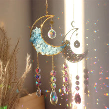 Load image into Gallery viewer, Nature Crystal Chip  Moon Sun Catcher /Wind Bell