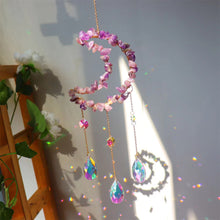 Load image into Gallery viewer, Nature  Crystal Chip Sun Moon Catcher /Wind Bell