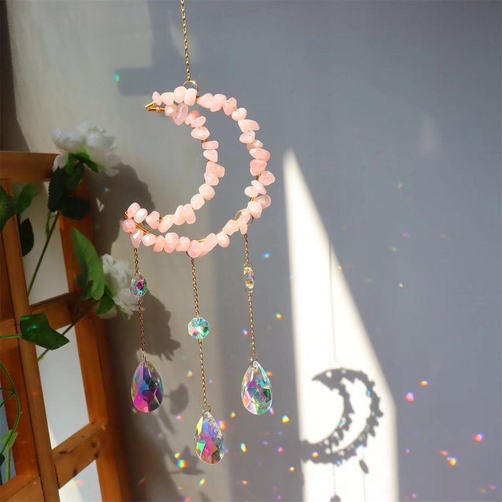 Nature  Crystal Chip Sun Moon Catcher /Wind Bell