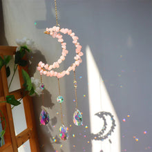 Load image into Gallery viewer, Nature  Crystal Chip Sun Moon Catcher /Wind Bell