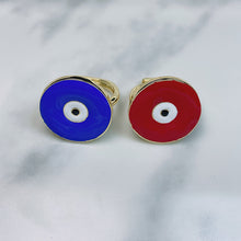 Load image into Gallery viewer, Stainless Steel Enamel  Evil Eyes Can Adjust Ring RE0002