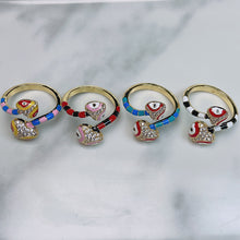 Load image into Gallery viewer, Stainless Steel Enamel  Evil Eyes Snake Opennings Ring RE0003