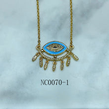 Load image into Gallery viewer, Stainless Steel Enamel Evil Eyes Zircon Pendant Necklace NC0070