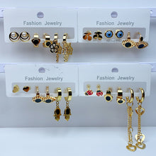 Load image into Gallery viewer, Alloy Evil Eyes Earrings  (a set 3 pairs ) EE0026