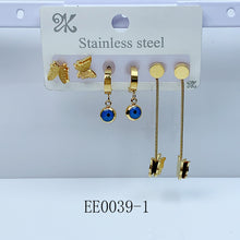 Load image into Gallery viewer, Stainless Steel Evil Eyes Earrings  (a set 3 pairs ) EE0039