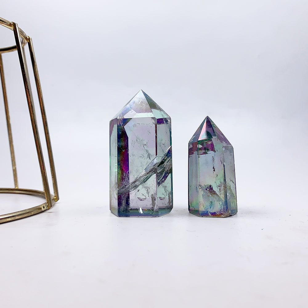 Beautiful Aura Clear Quartz Tower