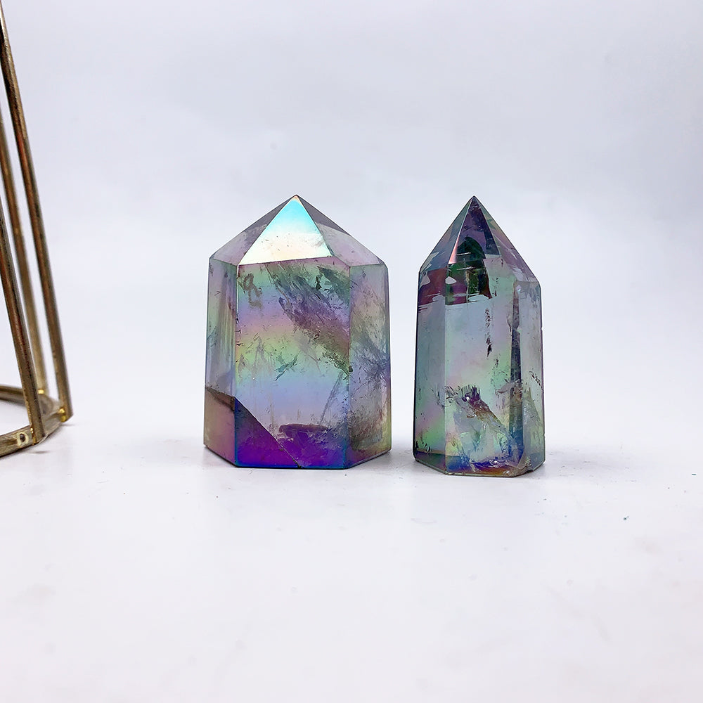 Beautiful Aura Clear Quartz Tower