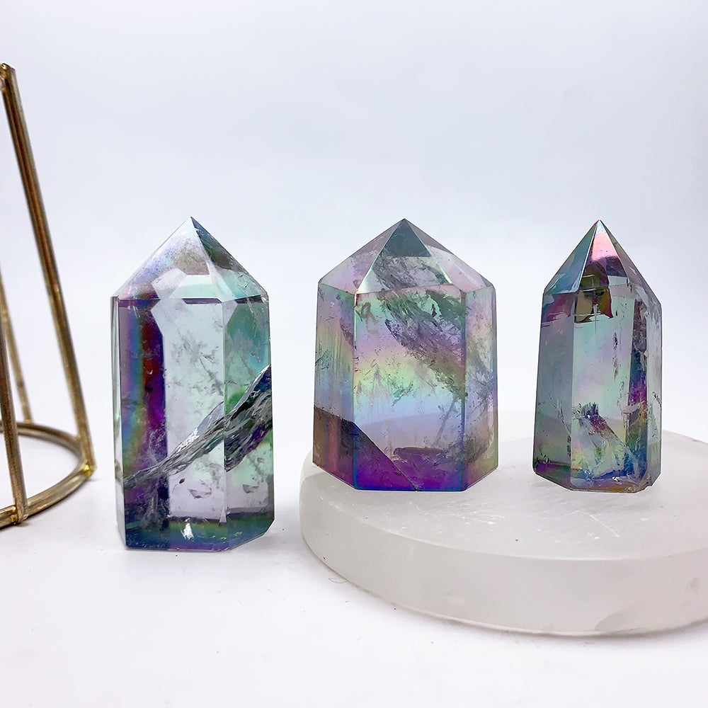 Beautiful Aura Clear Quartz Tower